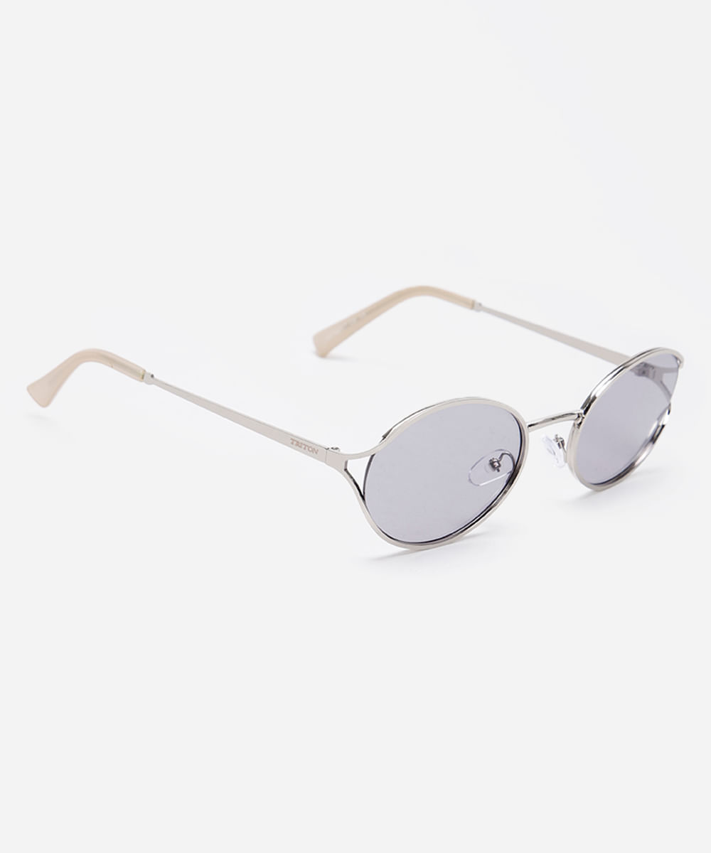 Oculos de sol oval triton prateado