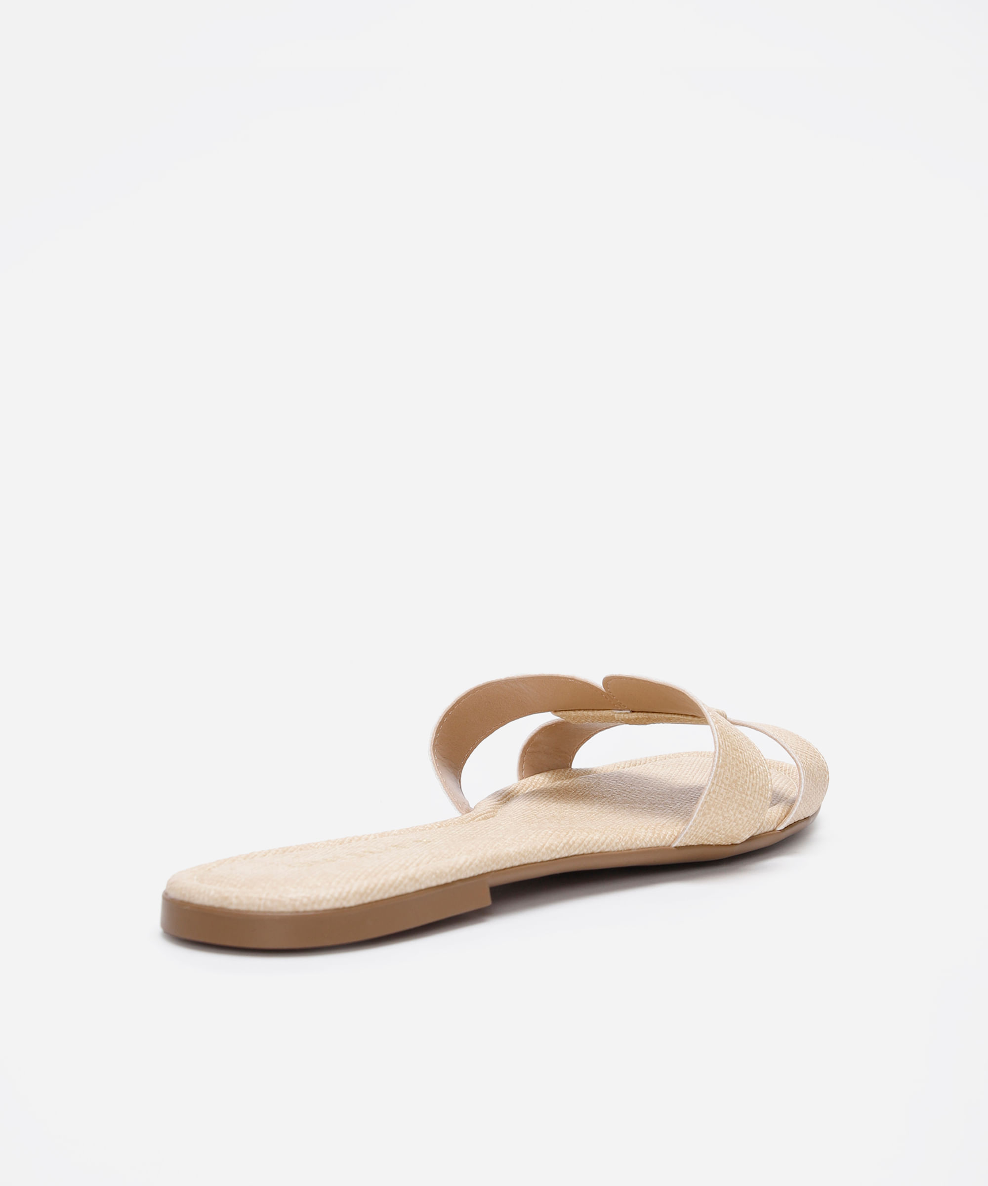 rasteirinha feminina com recorte oneself bege