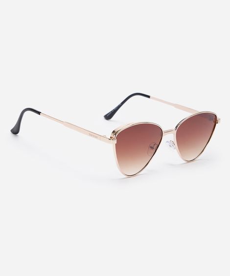 óculos de sol gatinho triton dourado