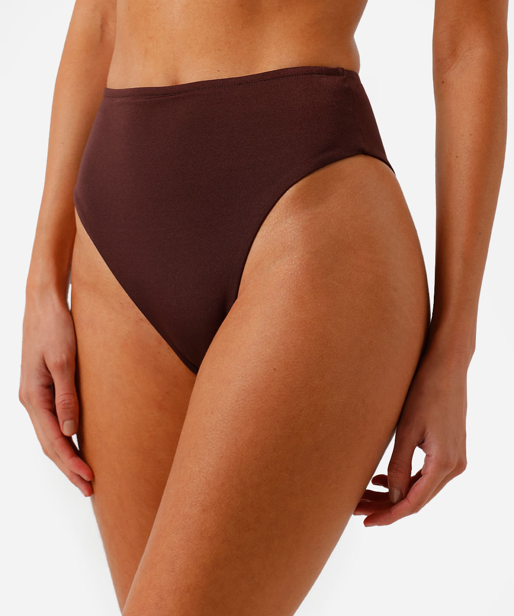 biquíni calcinha hot pant com proteção uv marrom