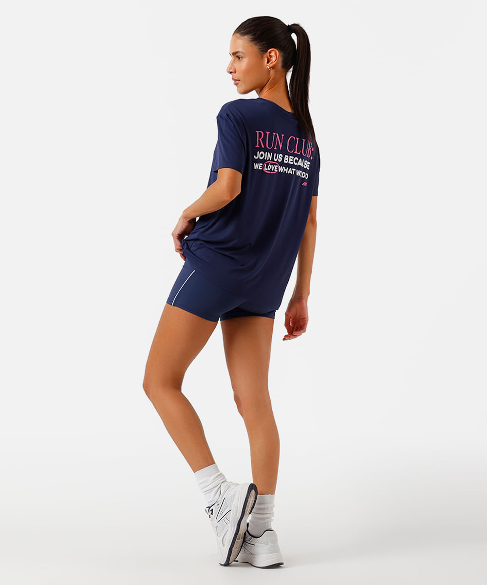 camiseta esportiva feminina de poliamida estampa oversized azul