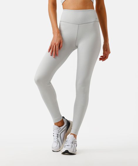 calça legging feminina esportiva ace canelada cinza