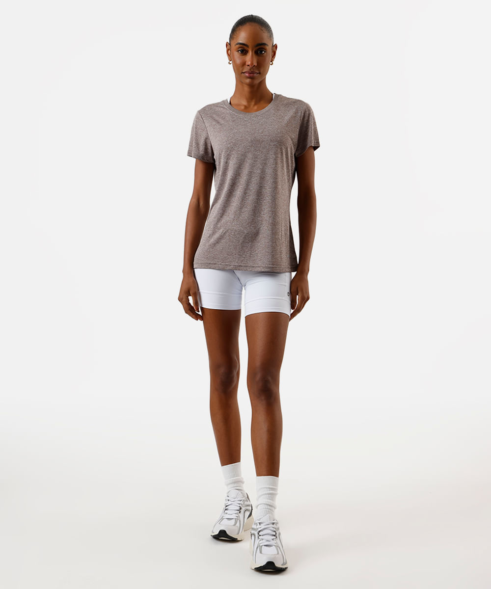 blusa feminina esportiva manga curta marrom