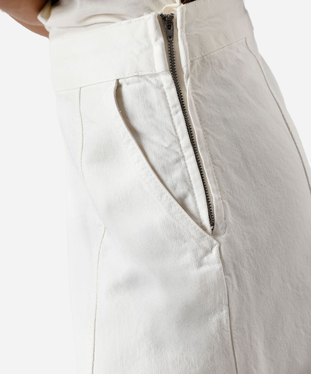saia longa de sarja com recortes off white