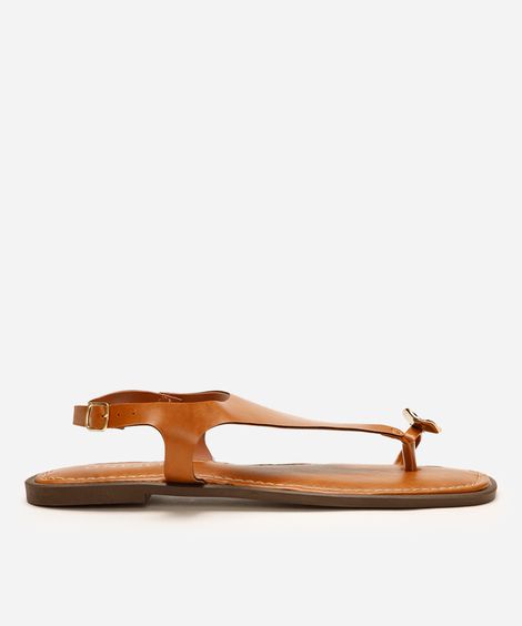 rasteirinha com aviamento texturizado oneself marrom