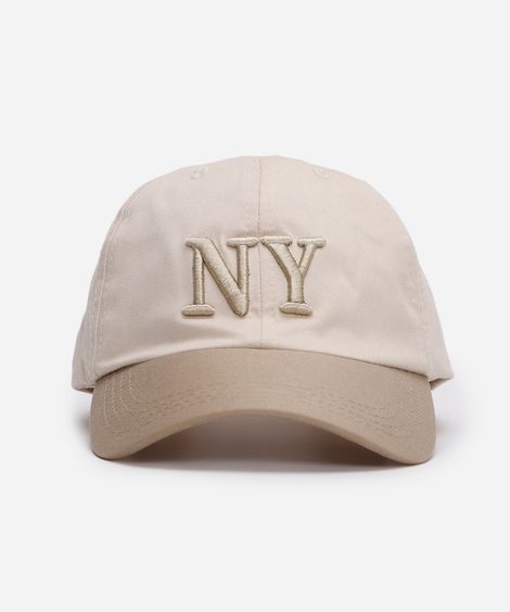 boné bicolor nyc - bege