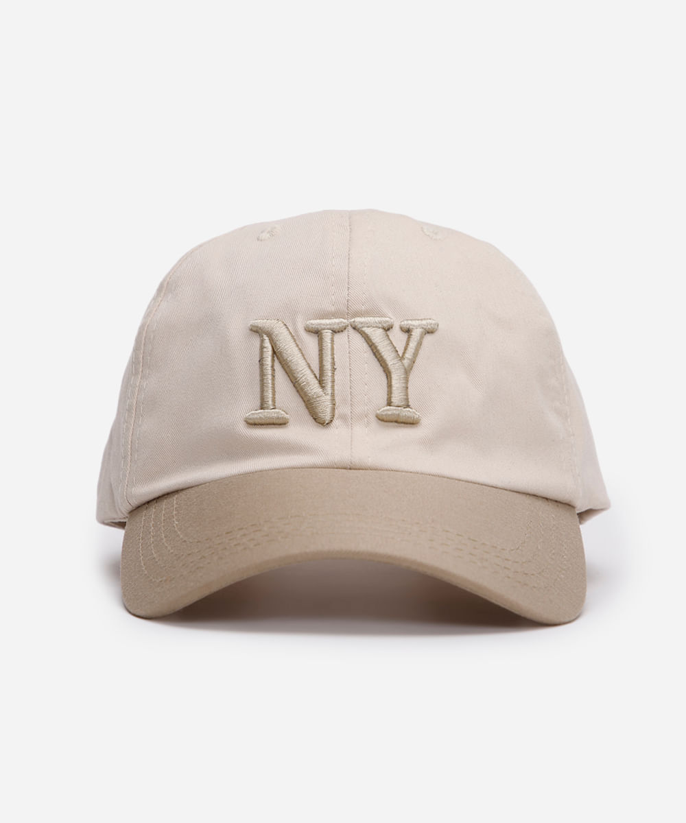 boné bicolor nyc - bege