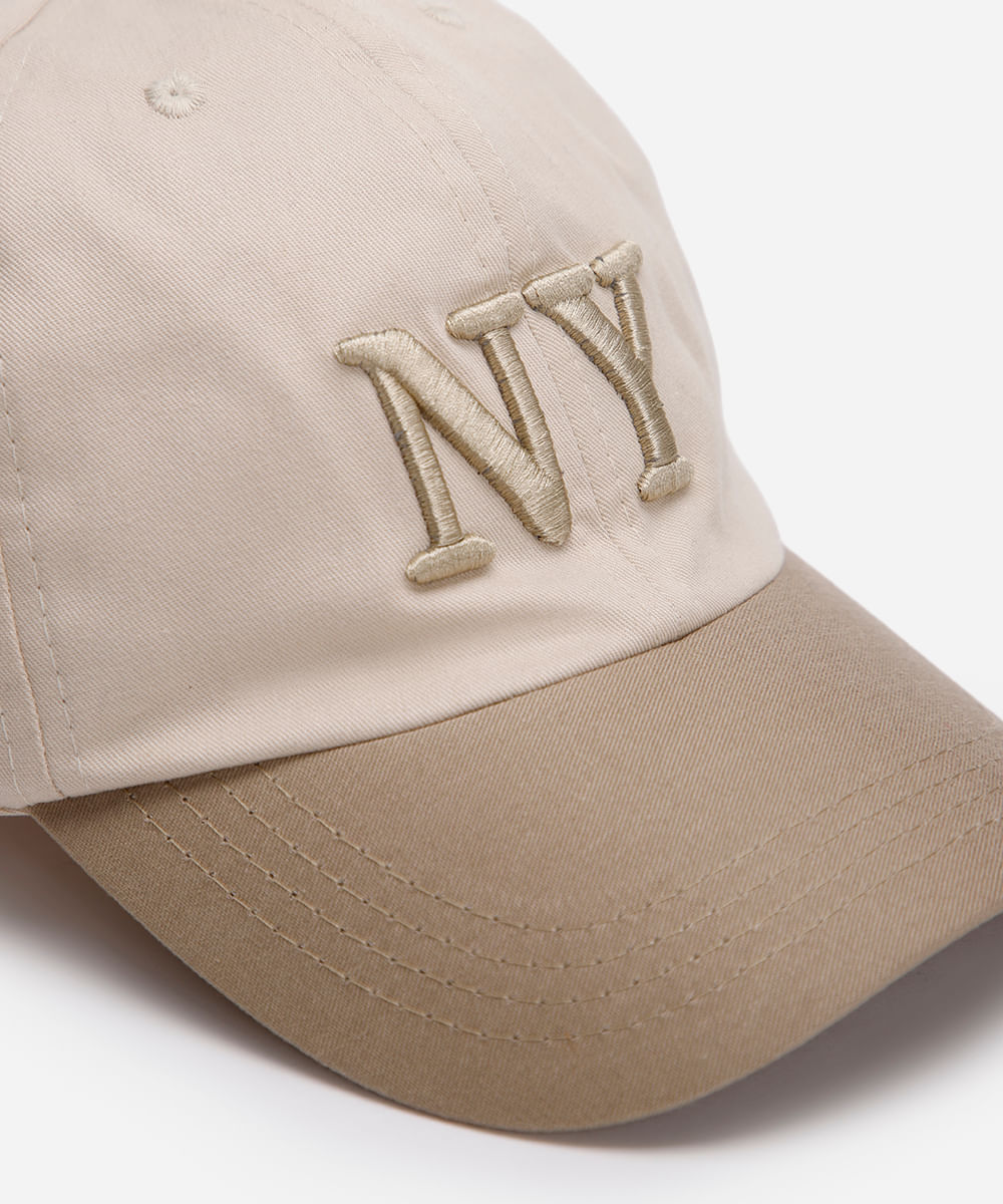 boné bicolor nyc - bege