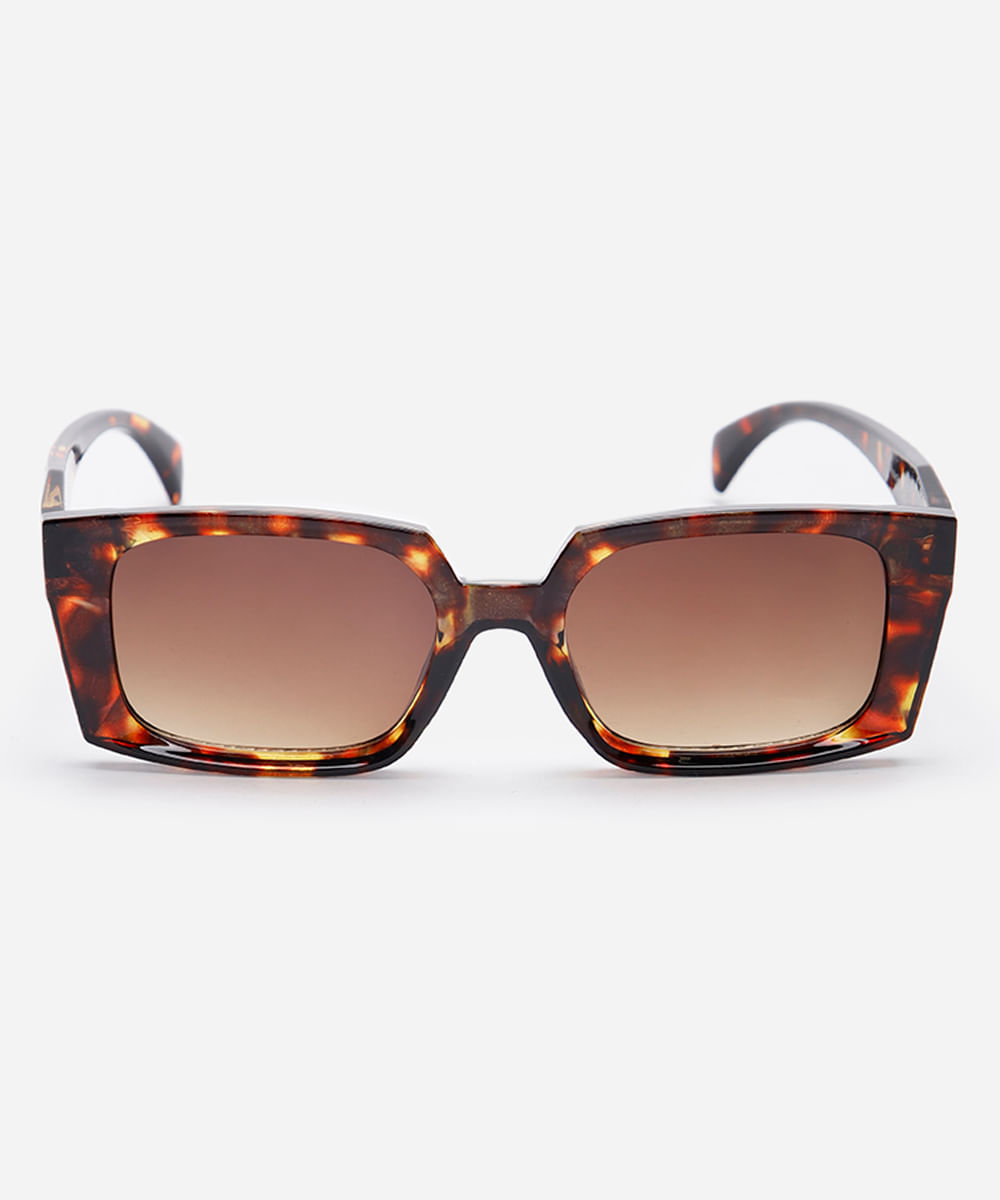 Oculos de sol quadrado feminino marrom