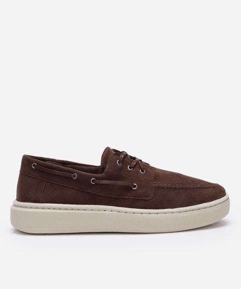 sapato dockside texturizado oneself marrom