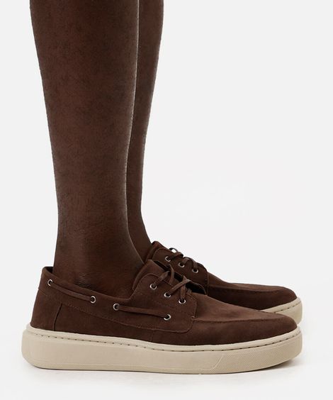 sapato dockside texturizado oneself marrom