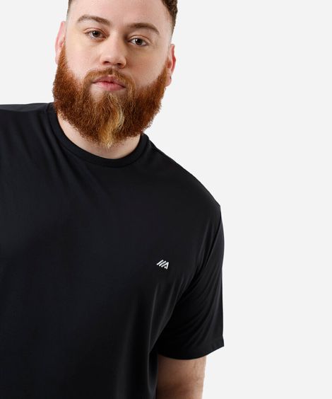 camiseta masculina esportiva ace plus size preta