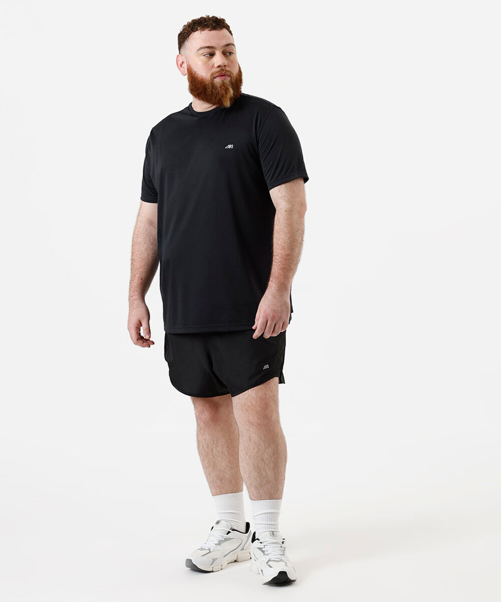 camiseta masculina esportiva ace plus size preta