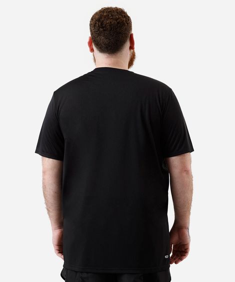 camiseta masculina esportiva ace com refletivo plus size preta