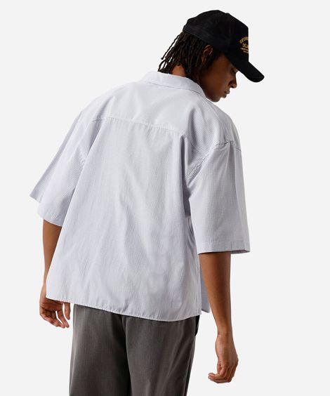 camisa box masculina com algodão manga curta xadrez azul