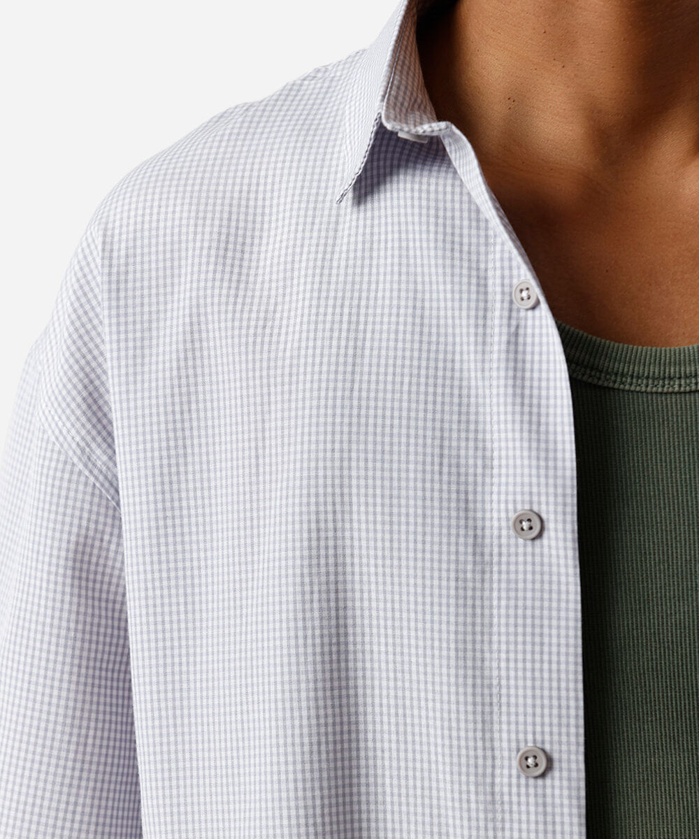 camisa box masculina com algodão manga curta xadrez azul