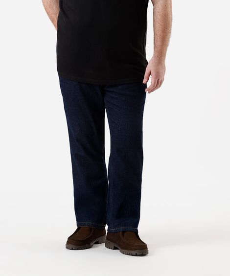 calça reta masculina jeans plus size azul