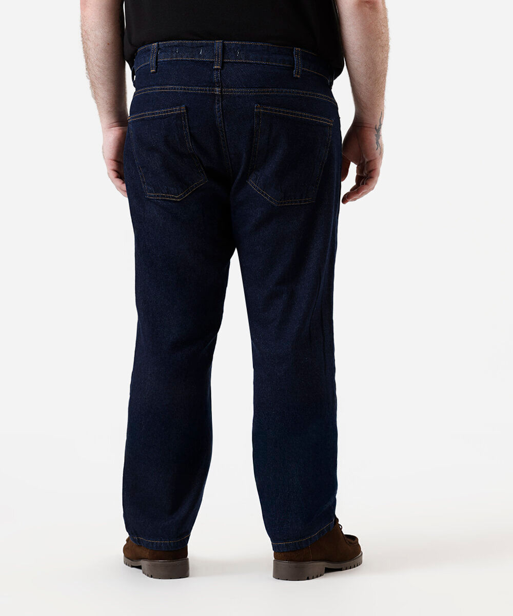 calça reta masculina jeans plus size azul