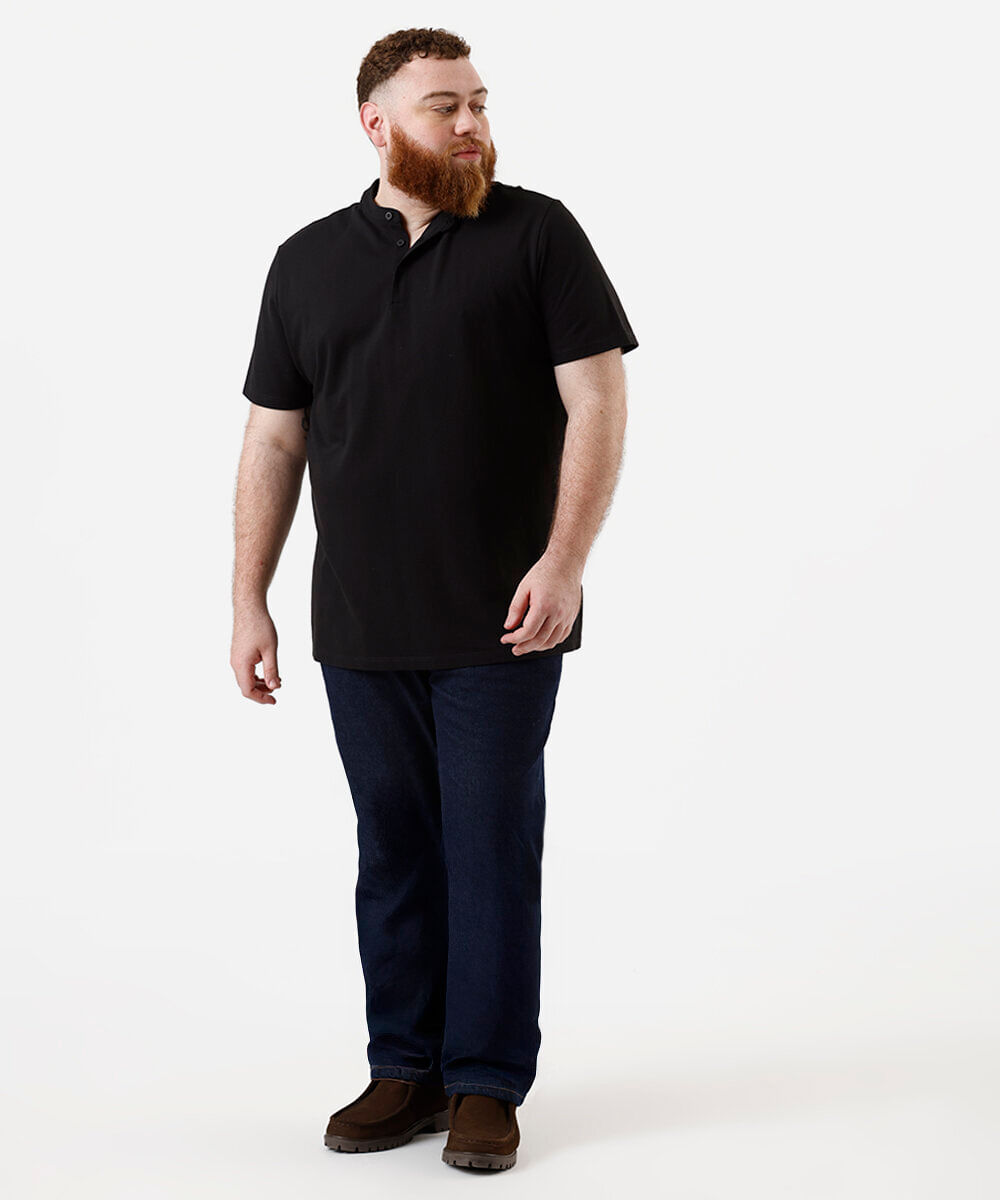 calça reta masculina jeans plus size azul