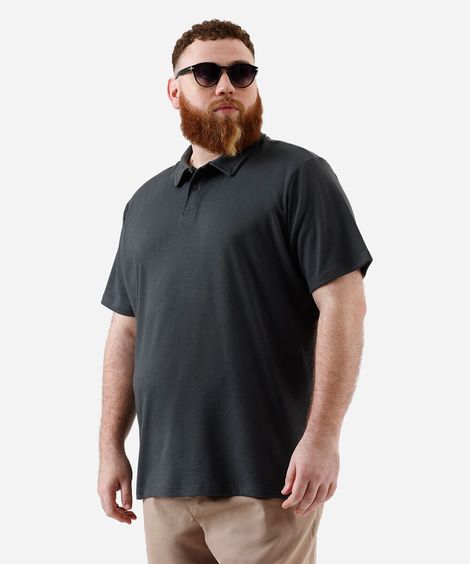 polo básica masculina com algodão plus size cinza