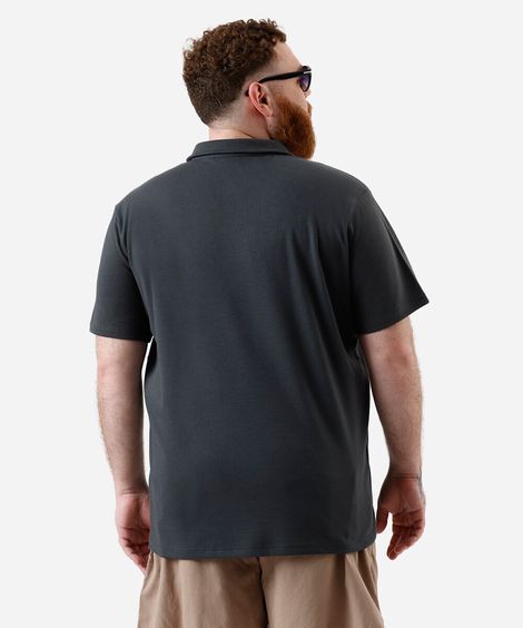 polo básica masculina com algodão plus size cinza