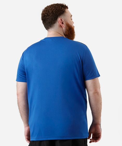 camiseta masculina esportiva ace com listras plus size azul