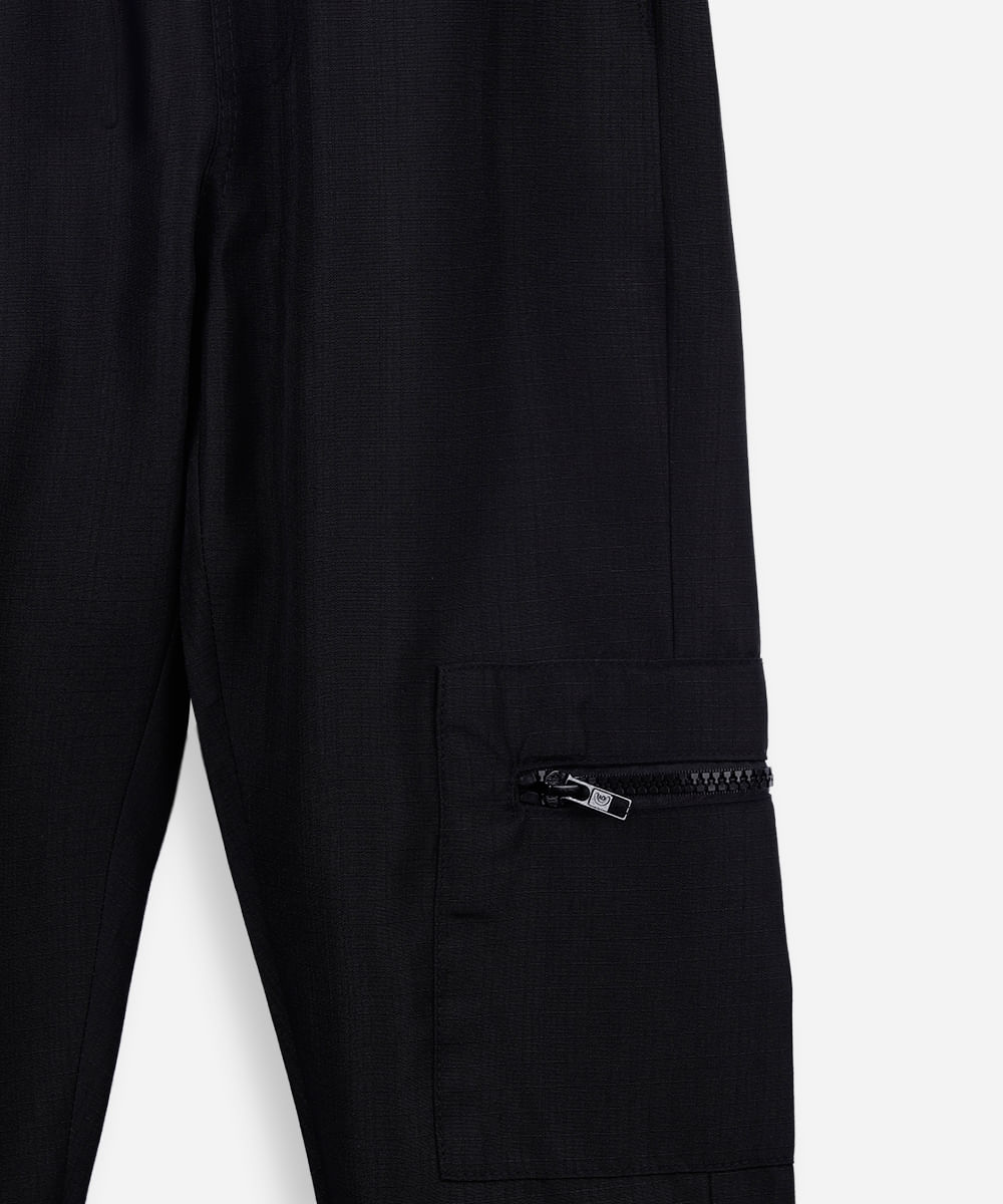 calça jogger infantil bolso com zíper preta