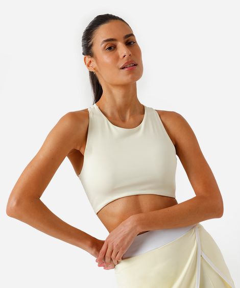 top nadador feminino de poliamida esportivo amarelo