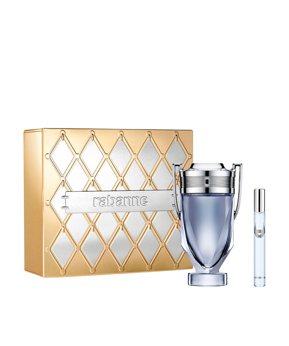 kit perfume masculino rabanne invictus eau de toilette 200ml e 10ml
