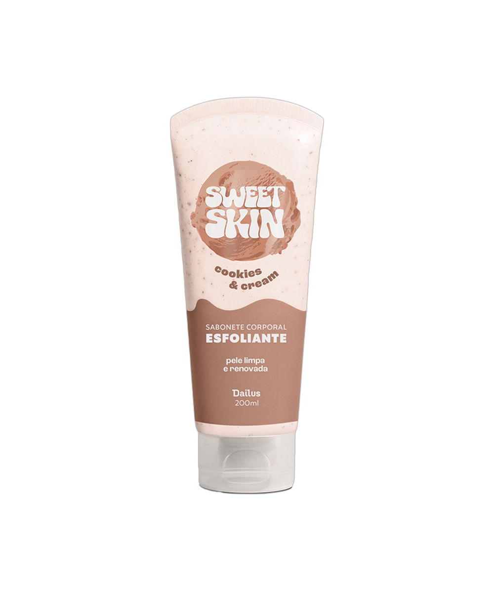 sabonete esfoliante dailus sweet skin cookie and cream 200ml