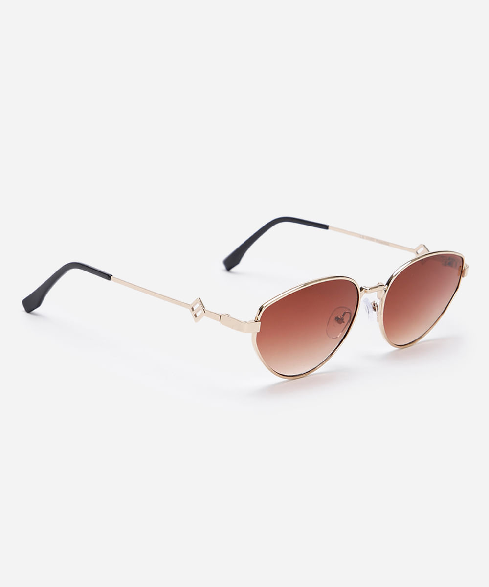 óculos de sol oval triton dourado