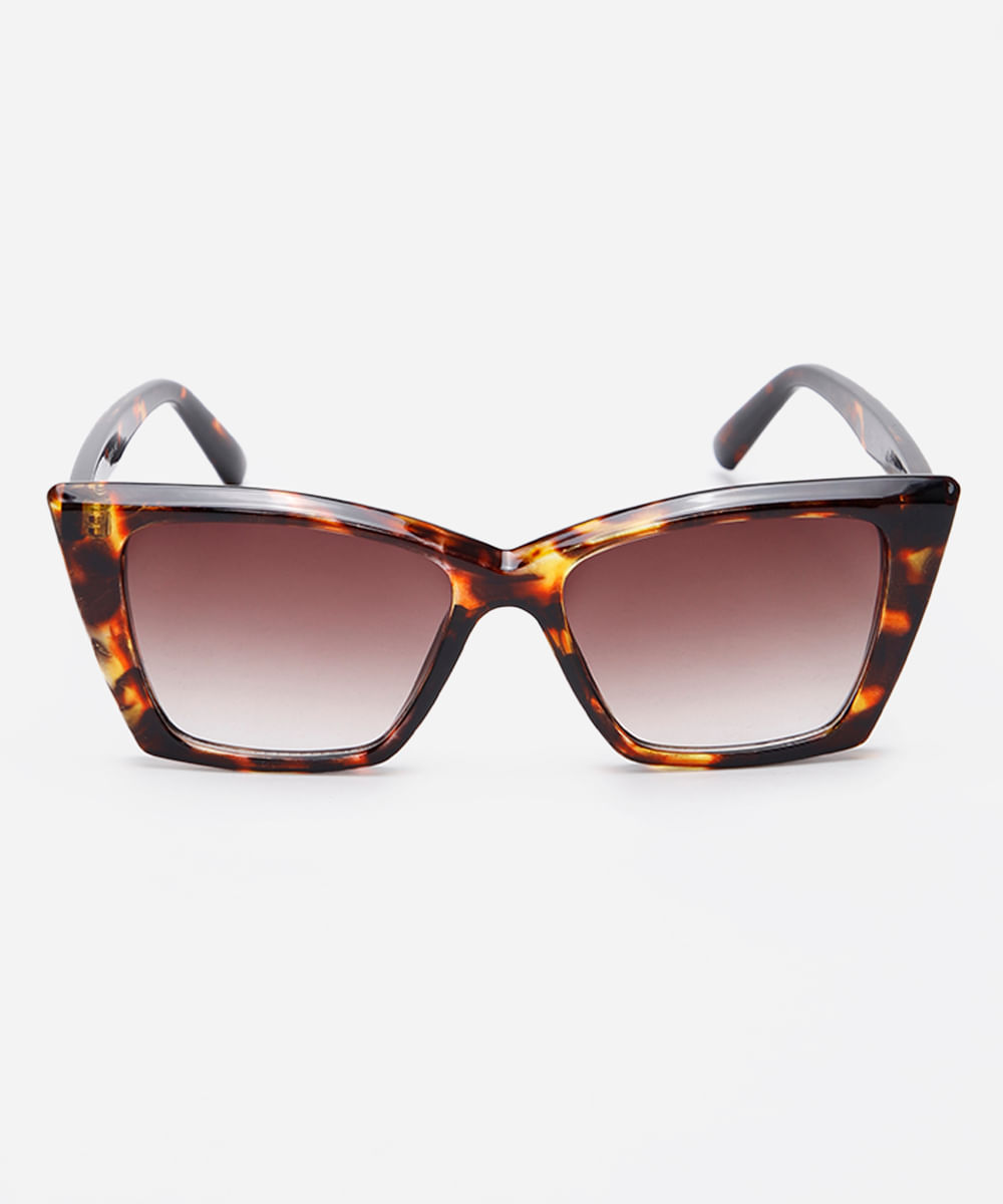 óculos de sol gatinho tartaruga triton marrom