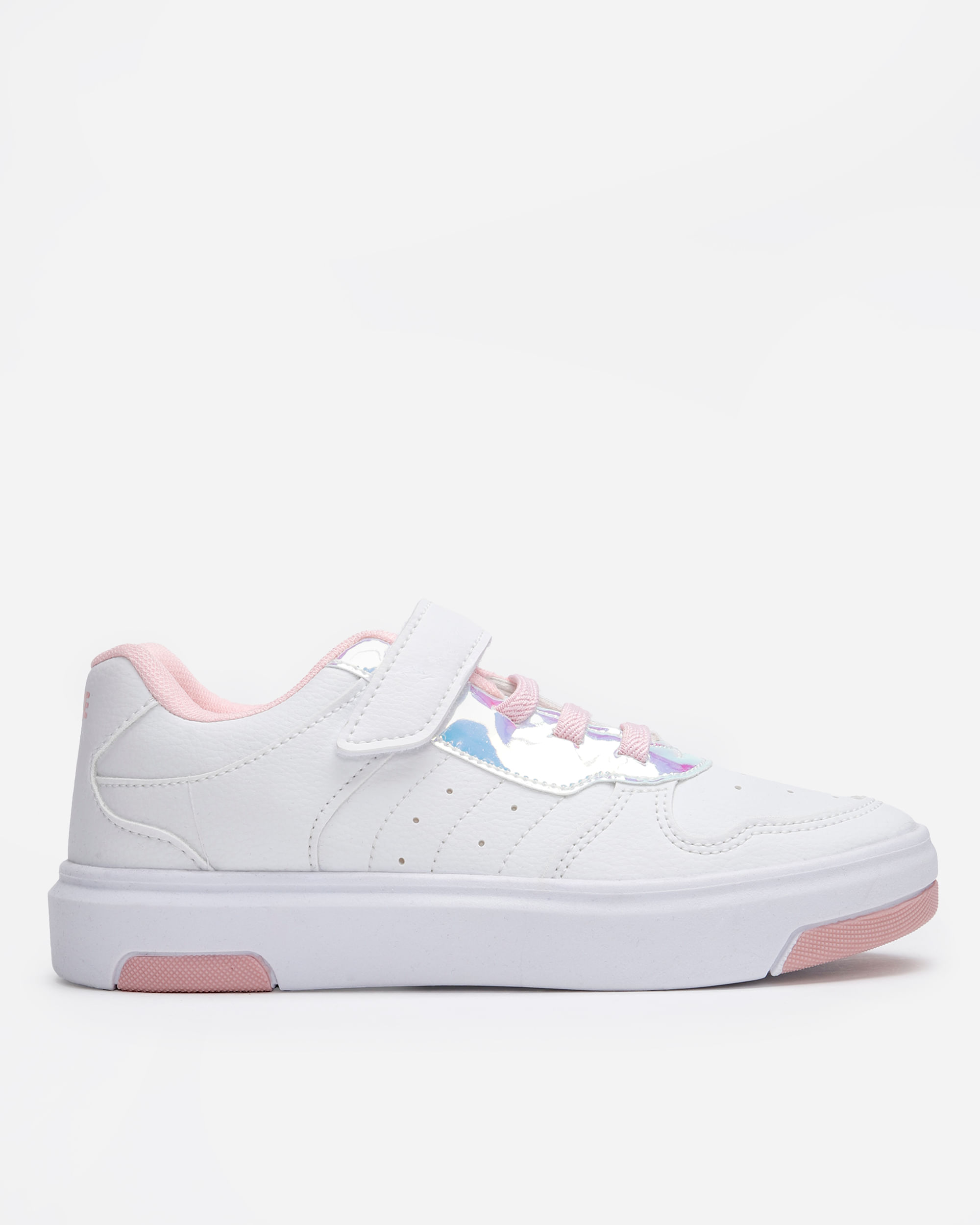 tênis infantil com recortes e velcro ace branco