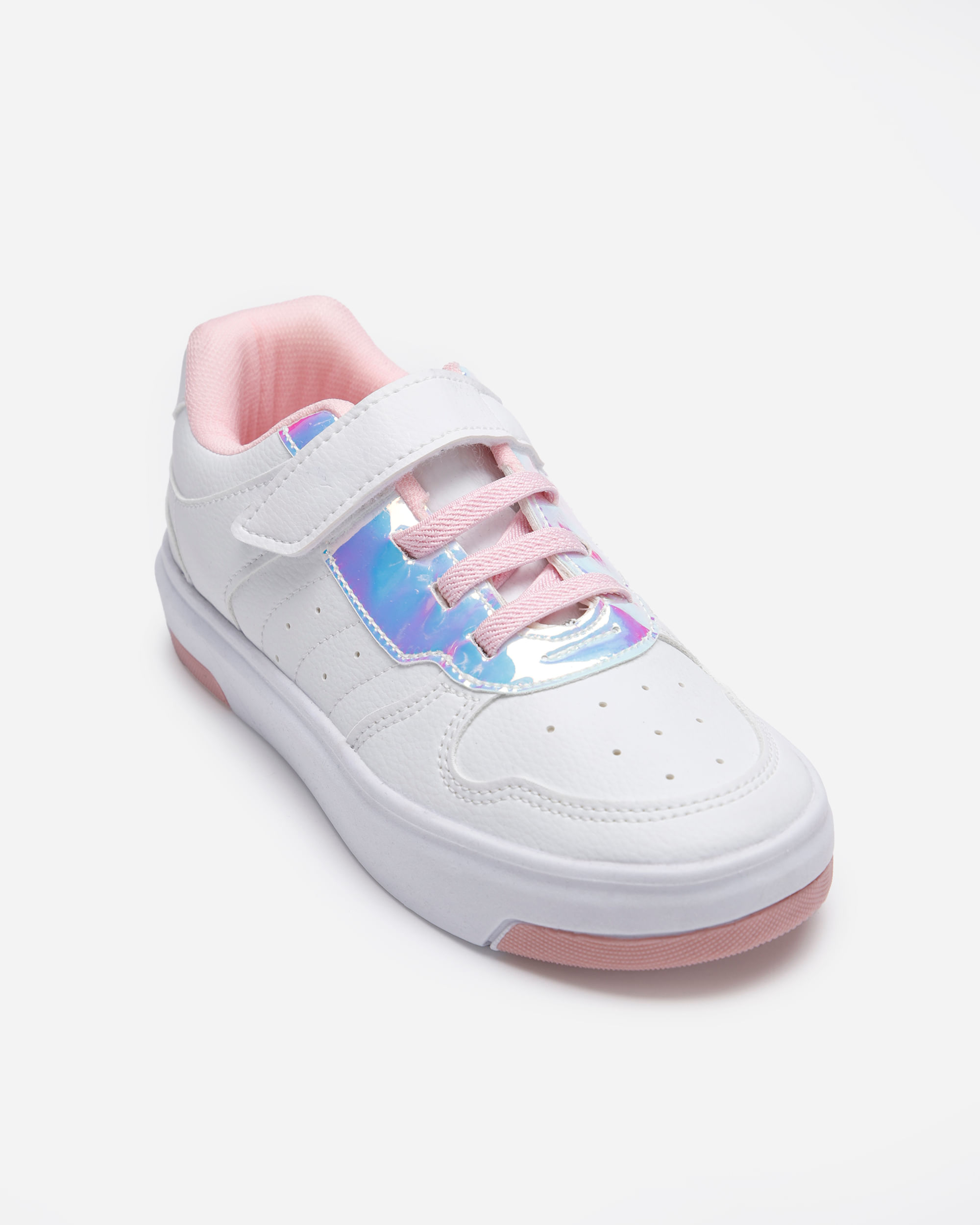 tênis infantil com recortes e velcro ace branco