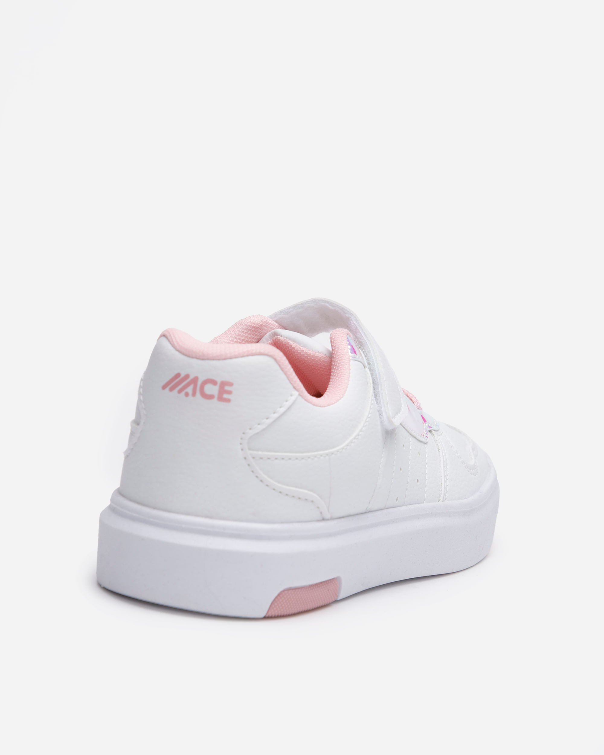 tênis infantil com recortes e velcro ace branco
