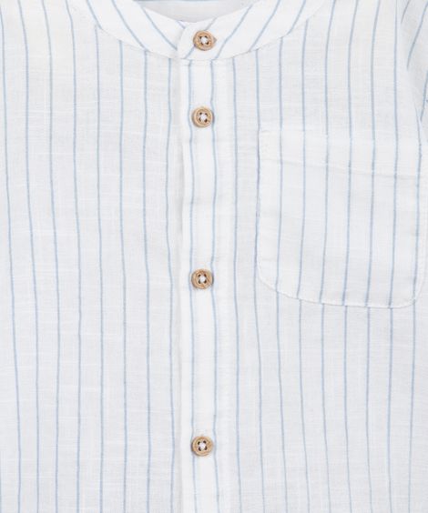 conjunto curto infantil de algodão listrado azul