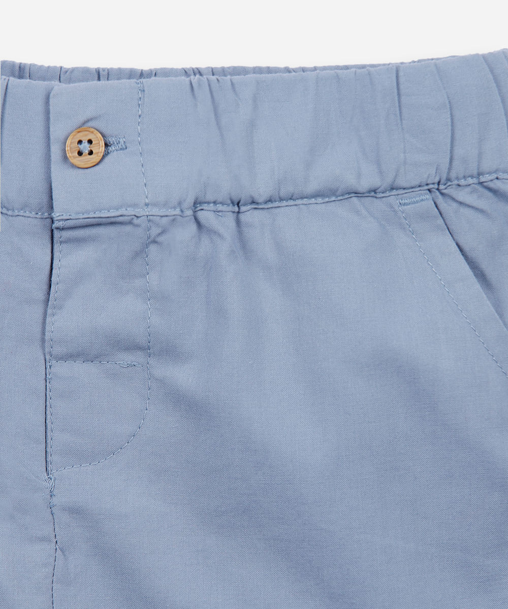 conjunto curto infantil de algodão listrado azul
