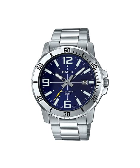 relógio masculino casio analógico calendário mtp vd01d 2bvudf prateado