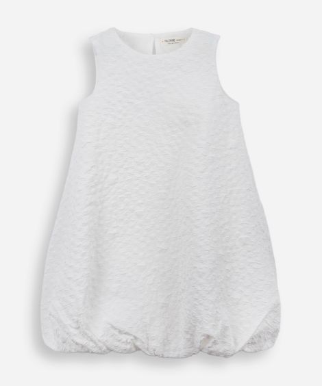 vestido balonê infantil texturizado off white