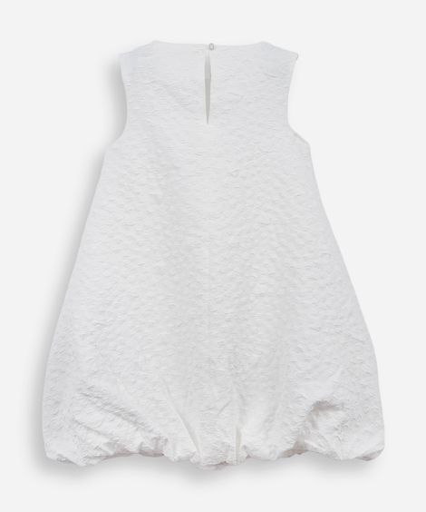 vestido balonê infantil texturizado off white