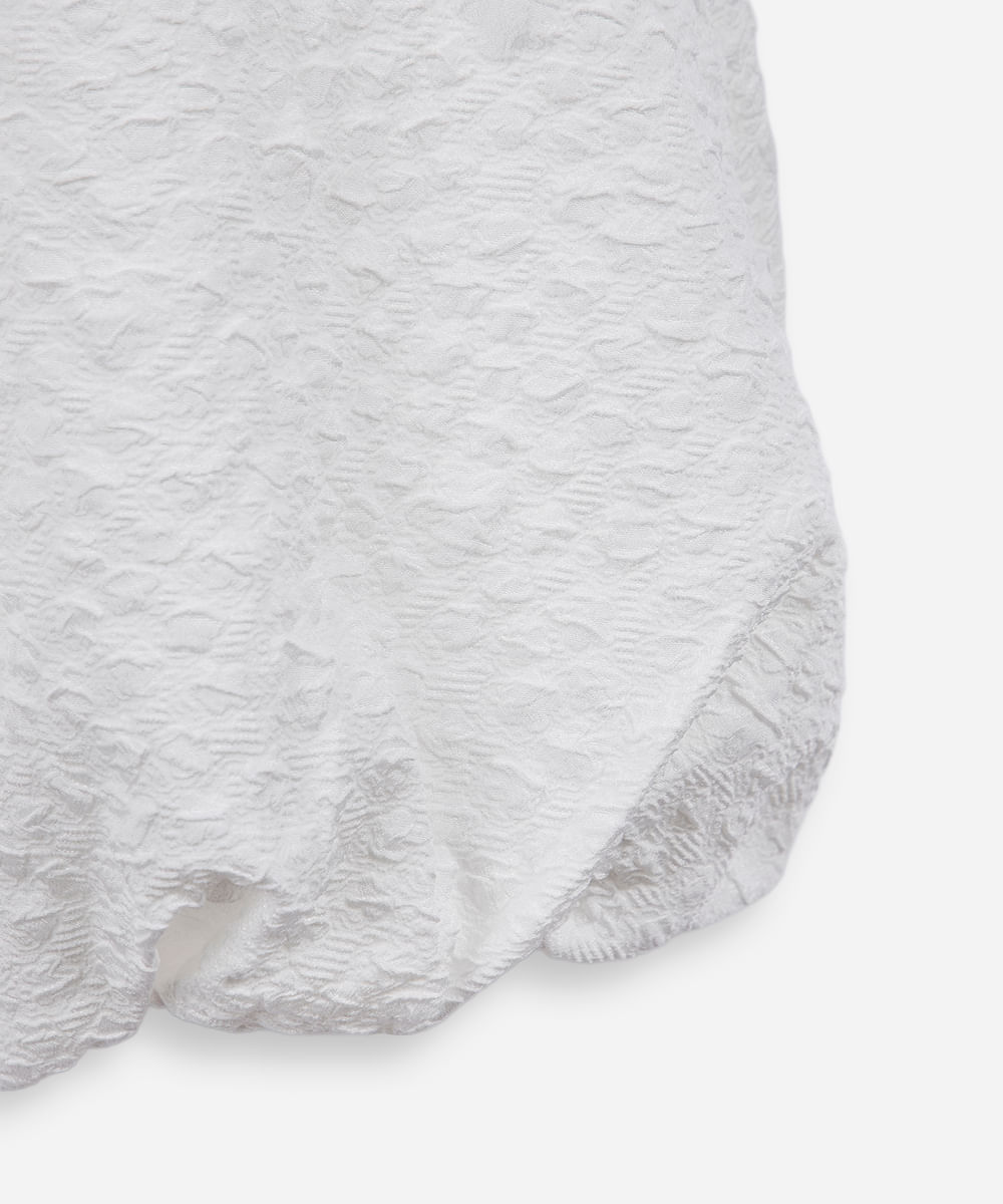 vestido balonê infantil texturizado off white