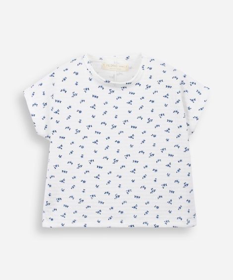 blusa infantil com viscose floral - multicor