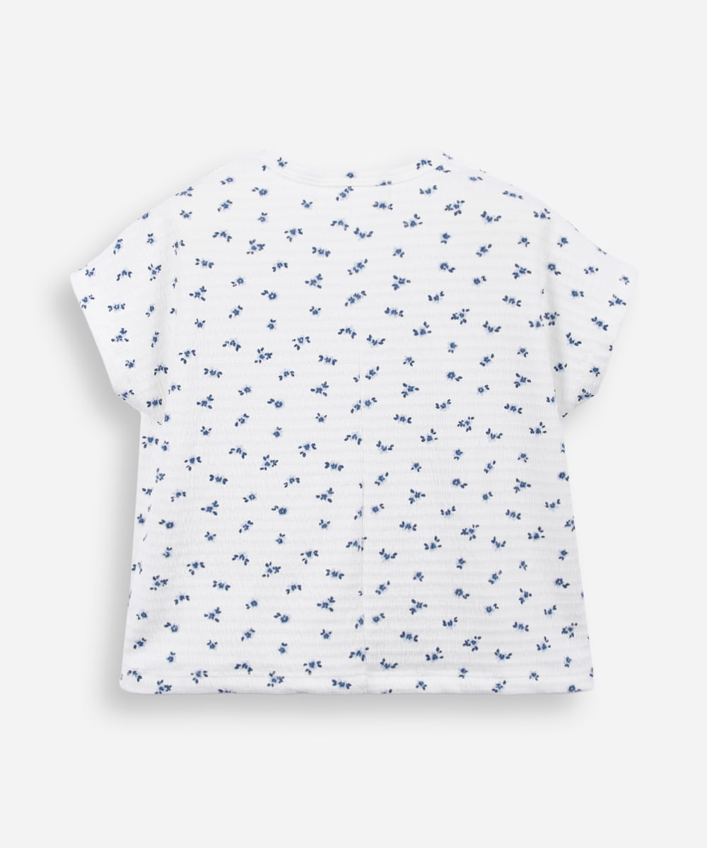 blusa infantil com viscose floral - multicor