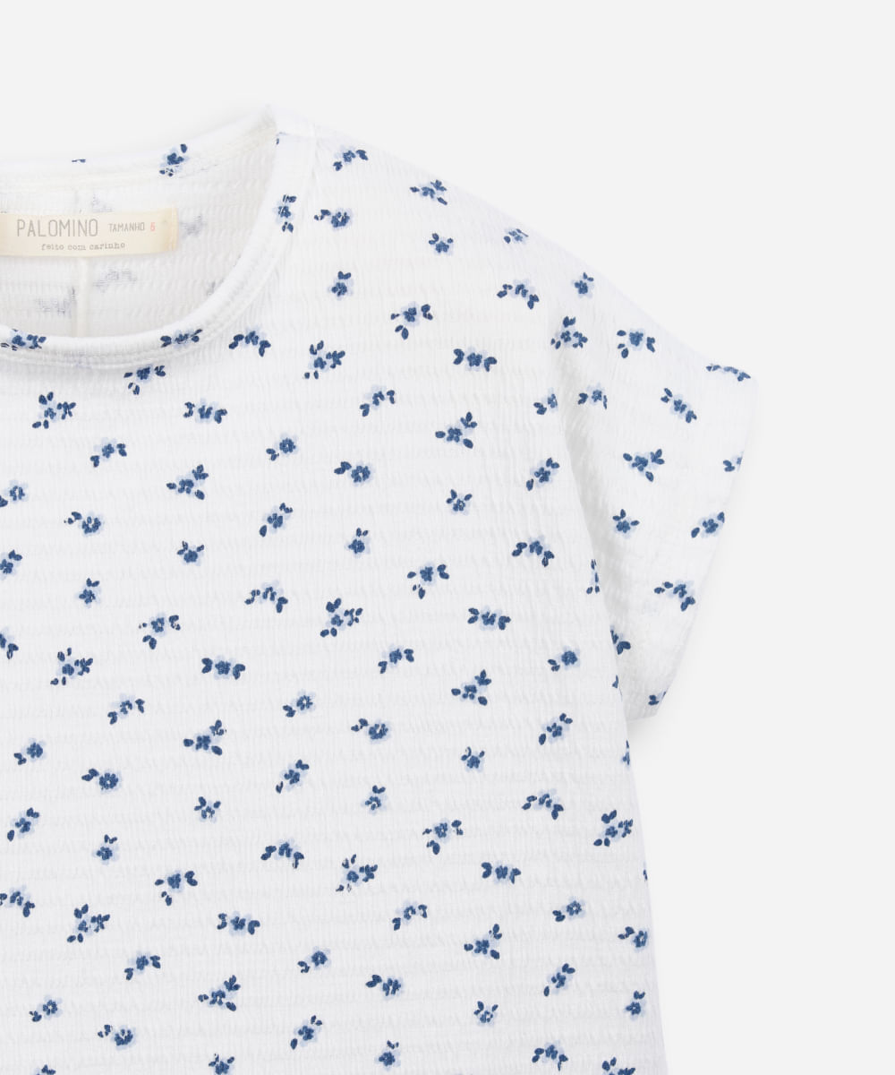 blusa infantil com viscose floral - multicor