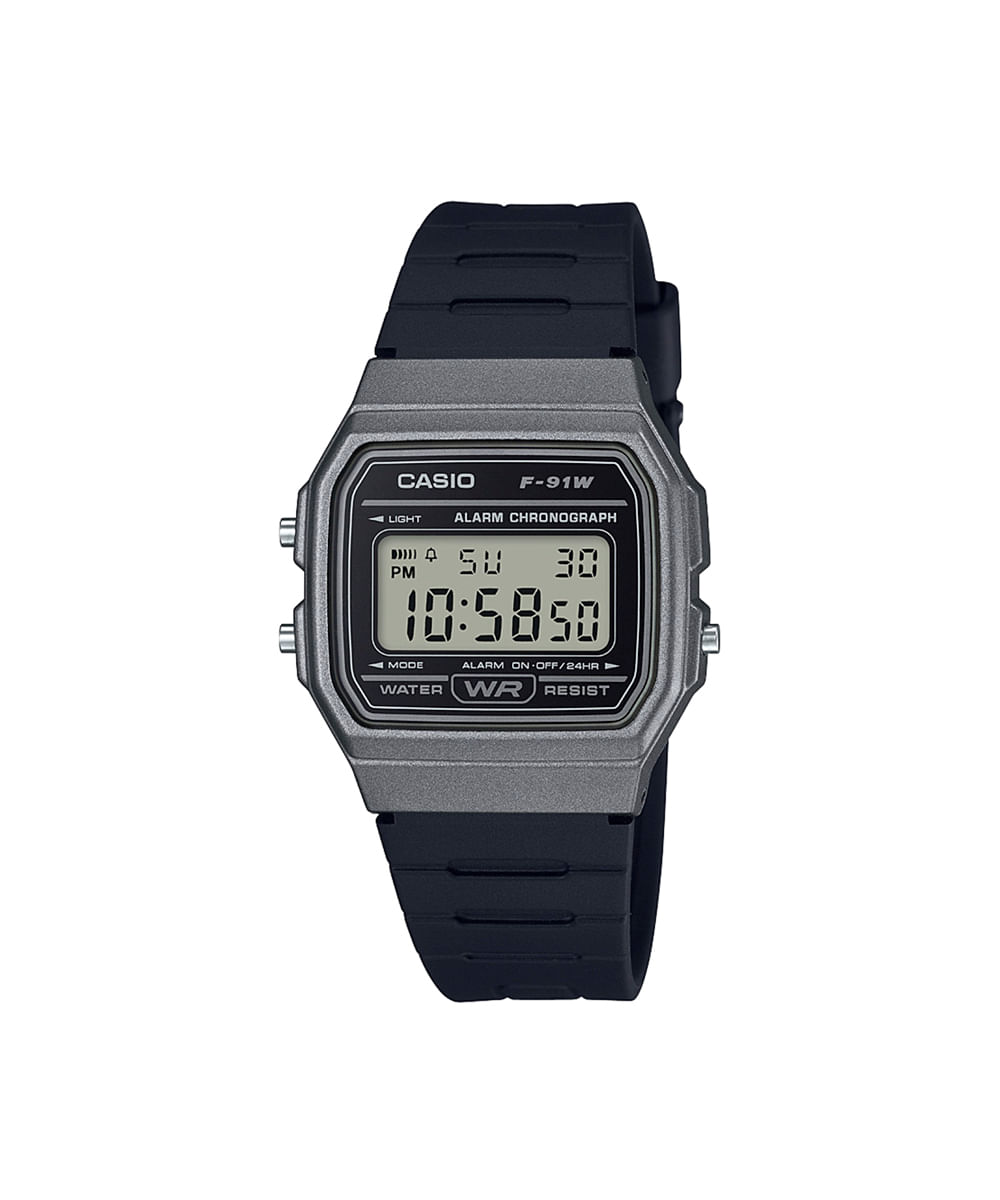 relógio masculino casio digital f 91wm 1bdf prateado