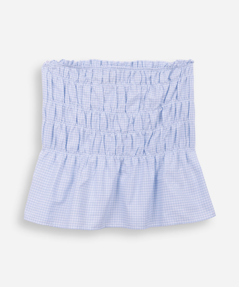 blusa juvenil vichy  azul