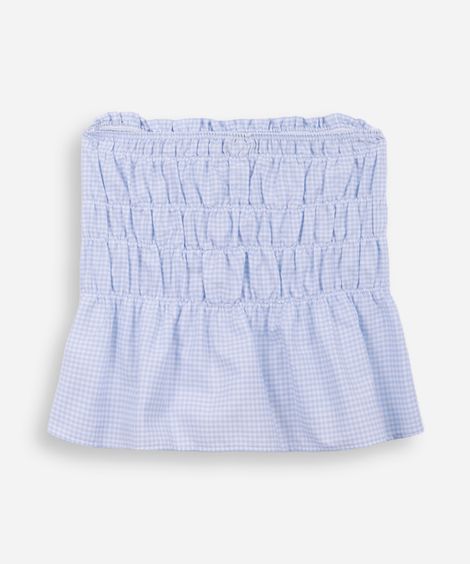 blusa juvenil vichy  azul