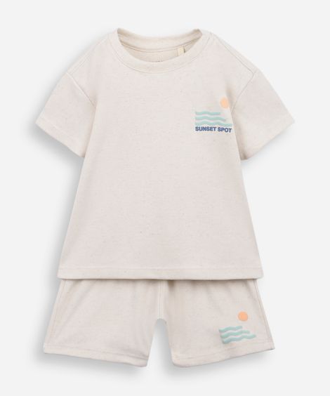 conjunto malha sunset spot bege