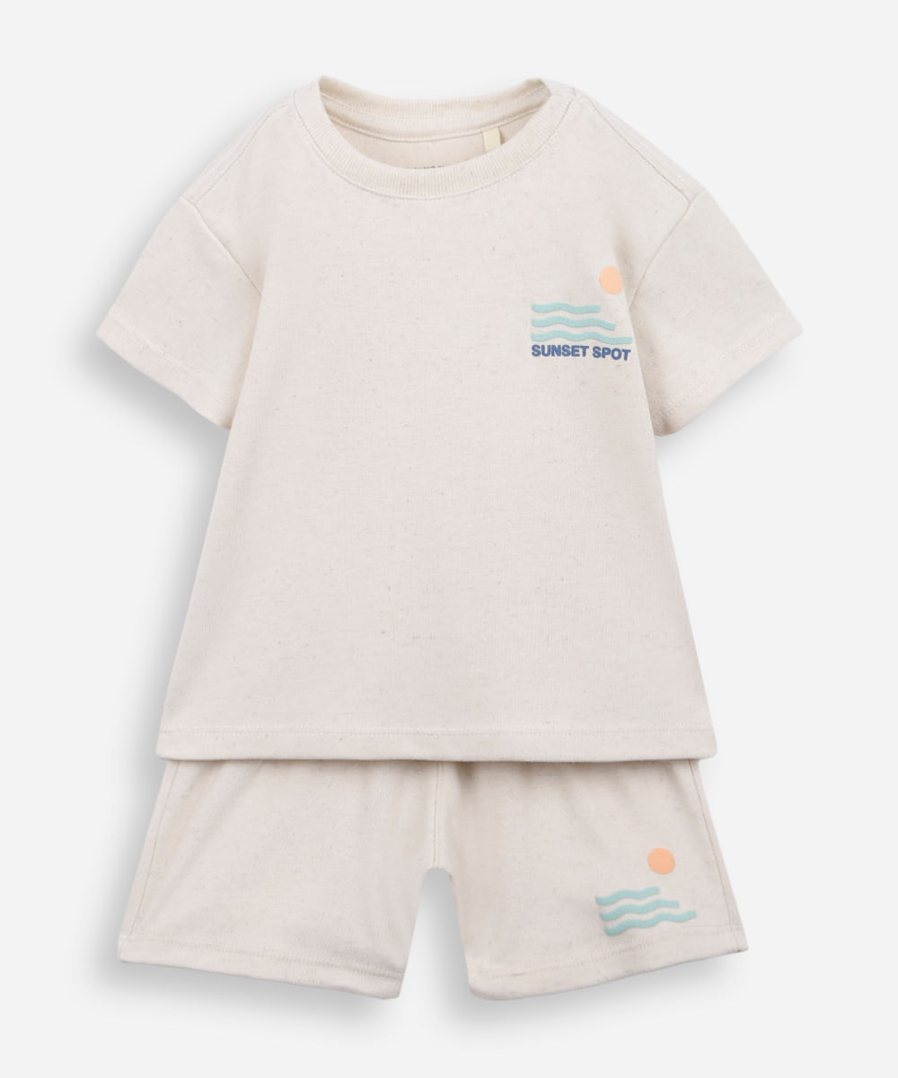 conjunto malha sunset spot bege