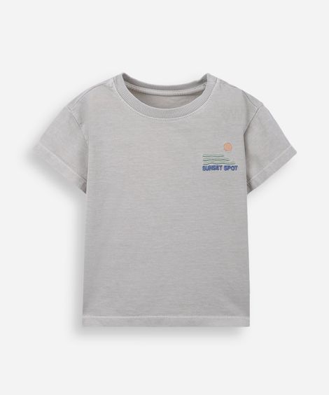 camiseta infantil algodão cinza